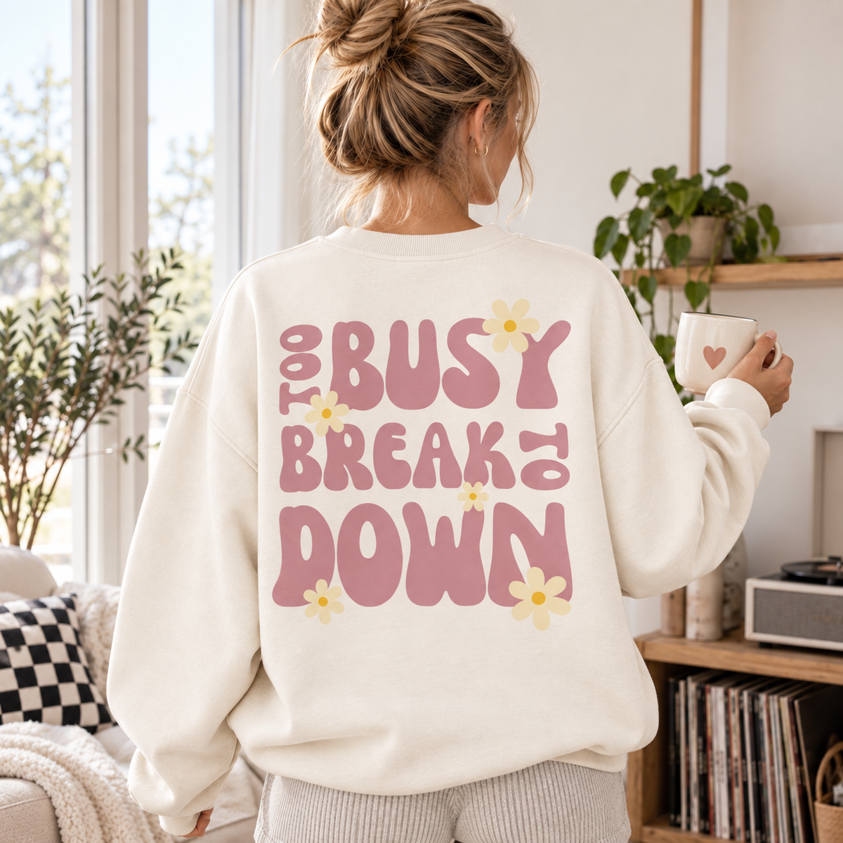 Bügelbild - Too Busy to break down (mehrere Farben)