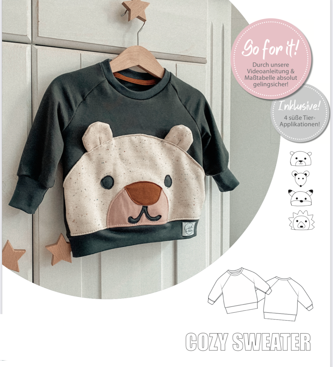 Nähanleitung: Cozy Sweater Größe 62-134