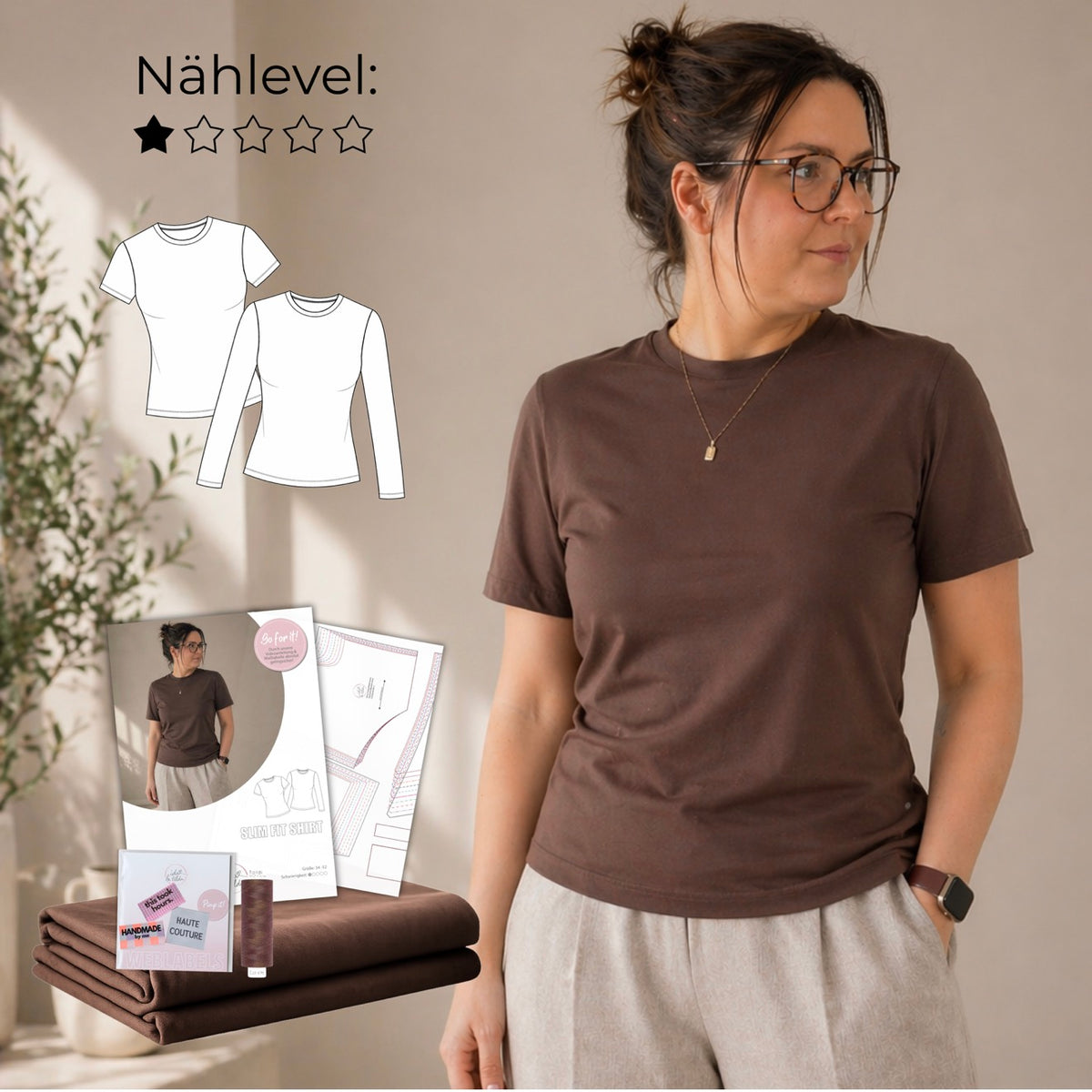 Nähpaket: Slim Fit Shirt aus Jersey (Gr. 34-52)