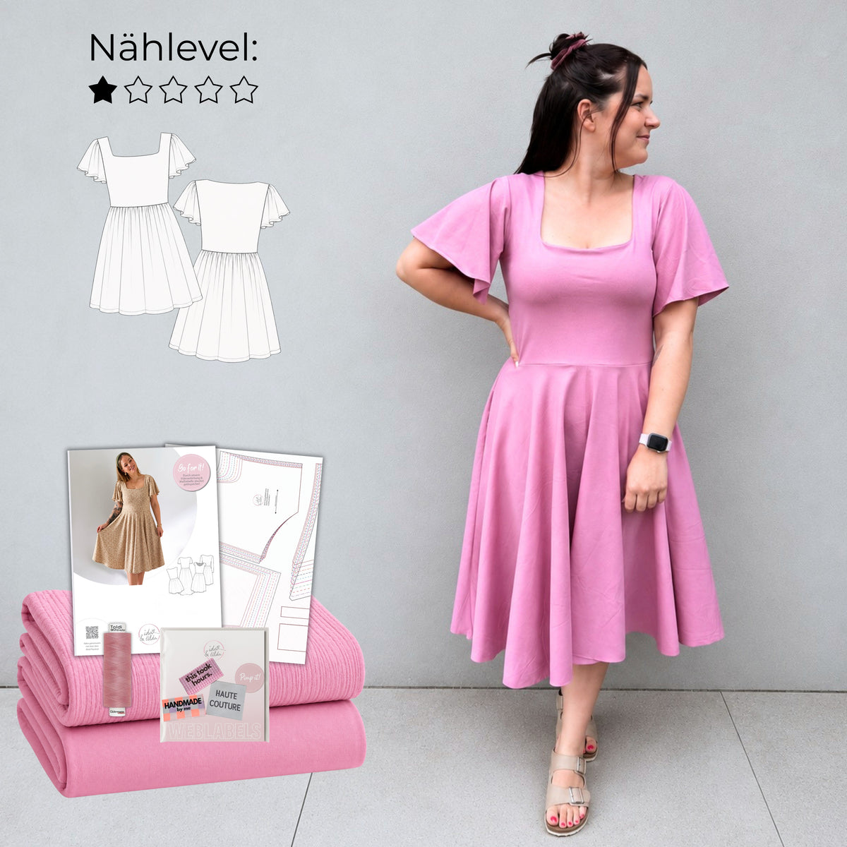Nähpaket: Kleid Flora (Gr. 34-52)
