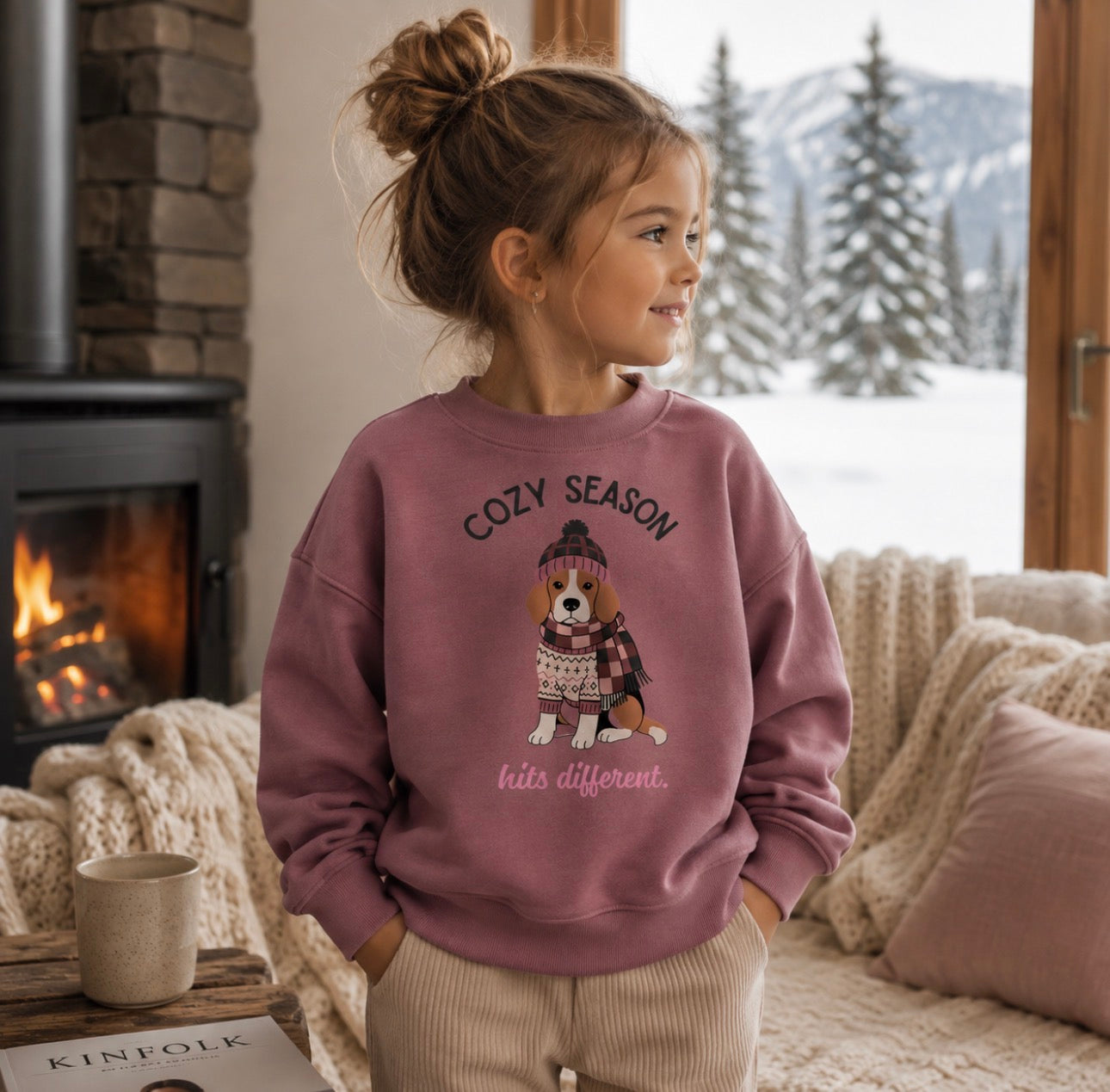 Bügelbild - Beagle Pink (verschiedene Größen)