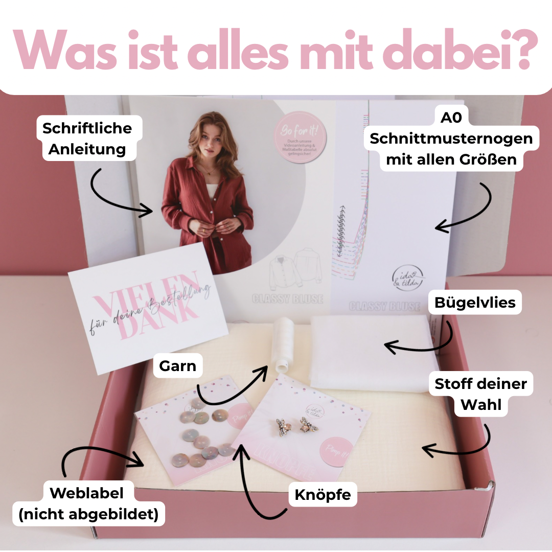 Nähpaket: Classy Bluse DIY Box (Gr. 34-52)