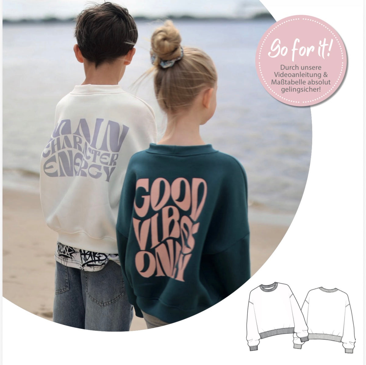 Nähanleitung: Lazy Sweater Kids Größe 62-164