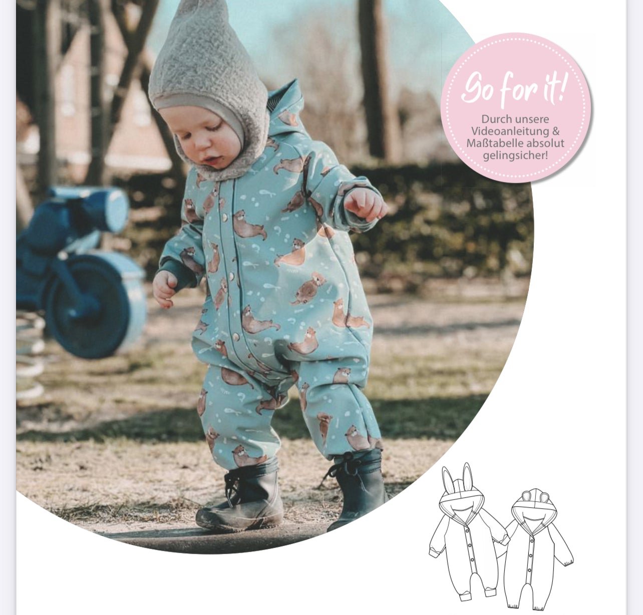 Nähanleitung: Softshell Overall Emmi Größe 74-122