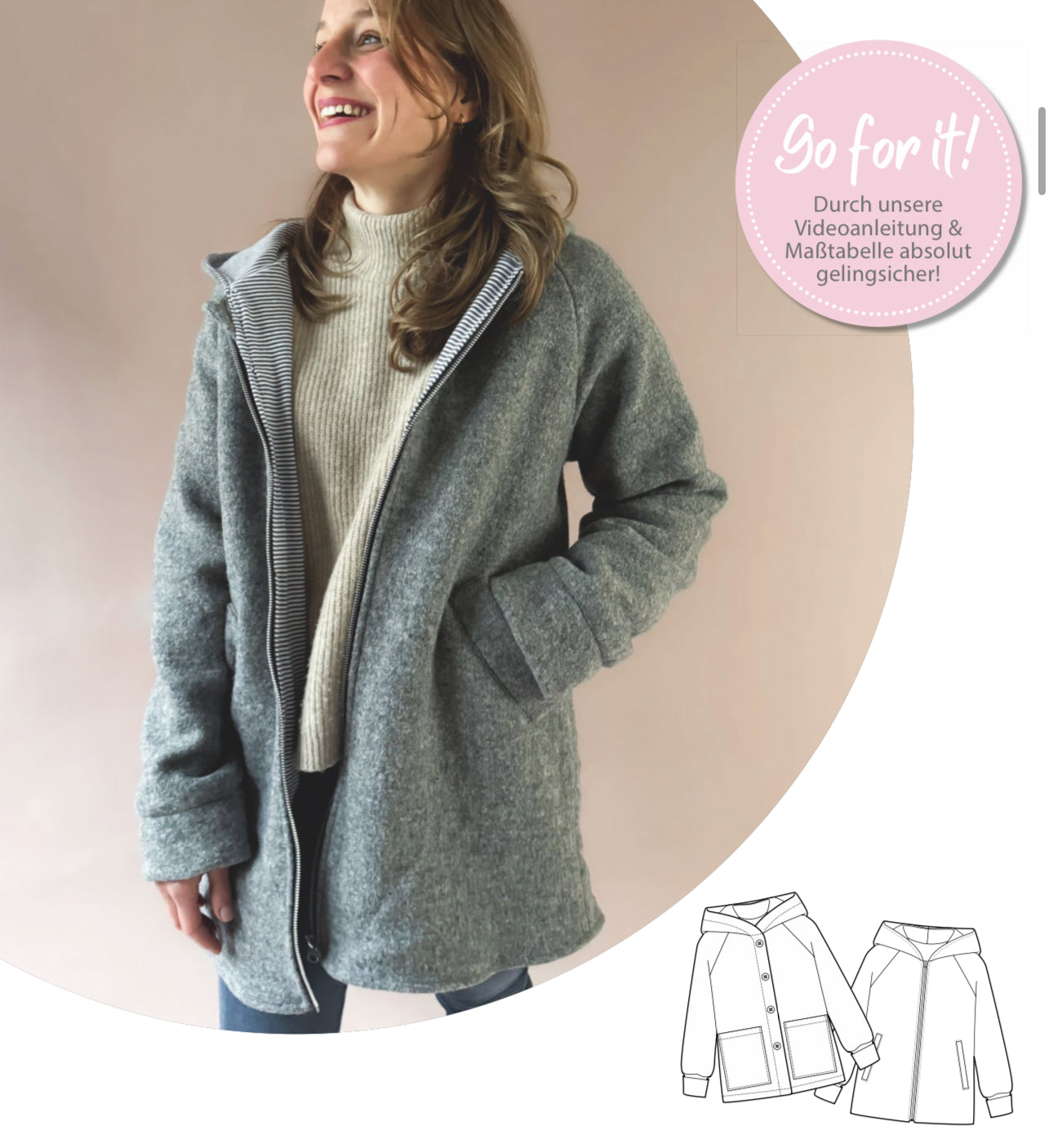 Nähanleitung: Jacke Loulu Größe 34-52