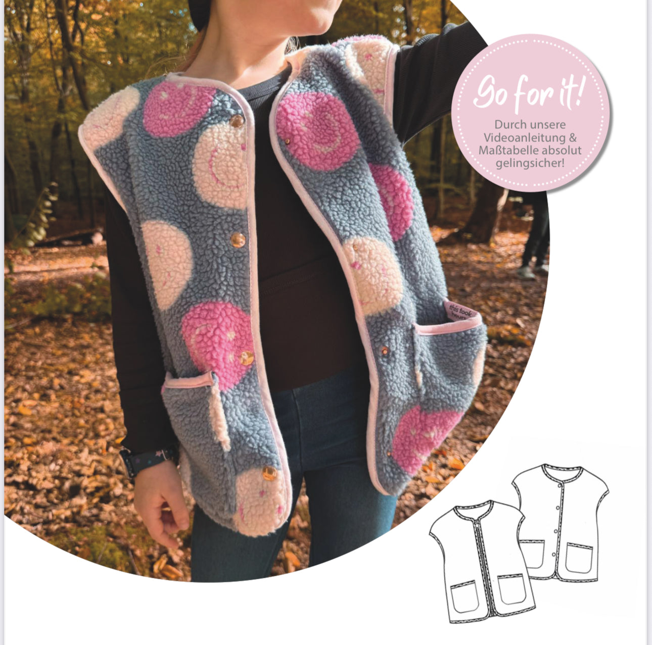 Nähanleitung: Comfy Weste Kids & Teens Größe 74-164