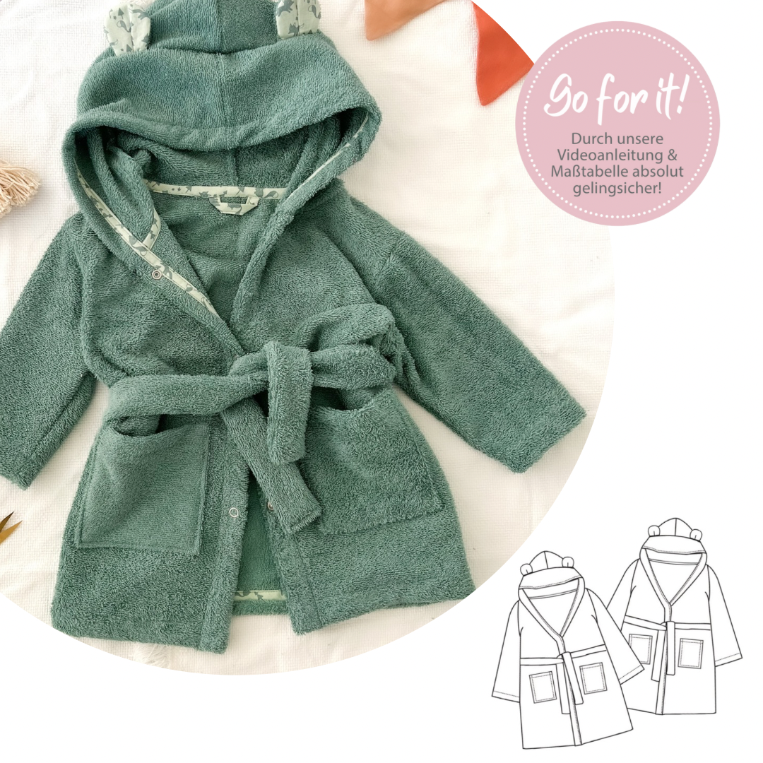 Nähanleitung: Bademantel Kilian Größe 80-134