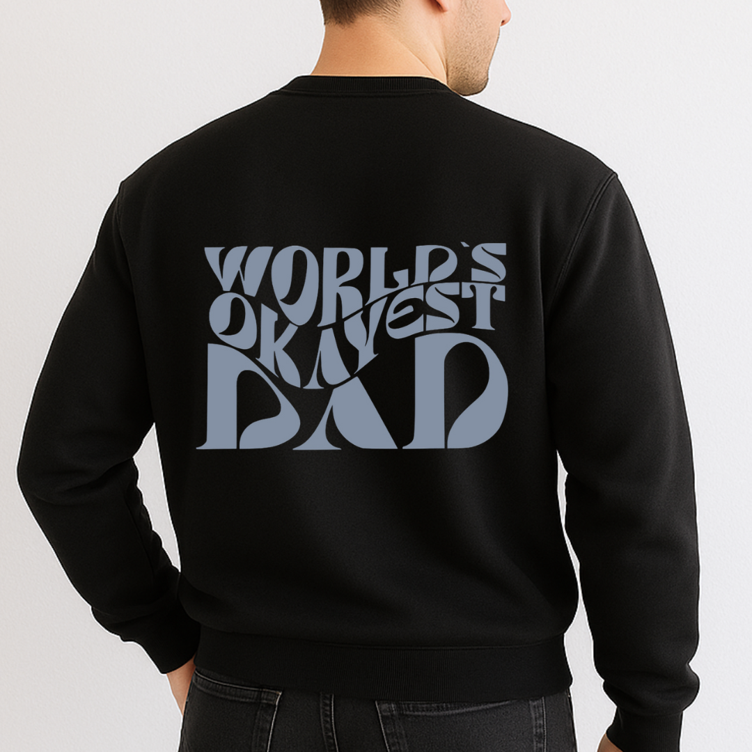 Bügelbild - Worlds okayest Dad (groß)