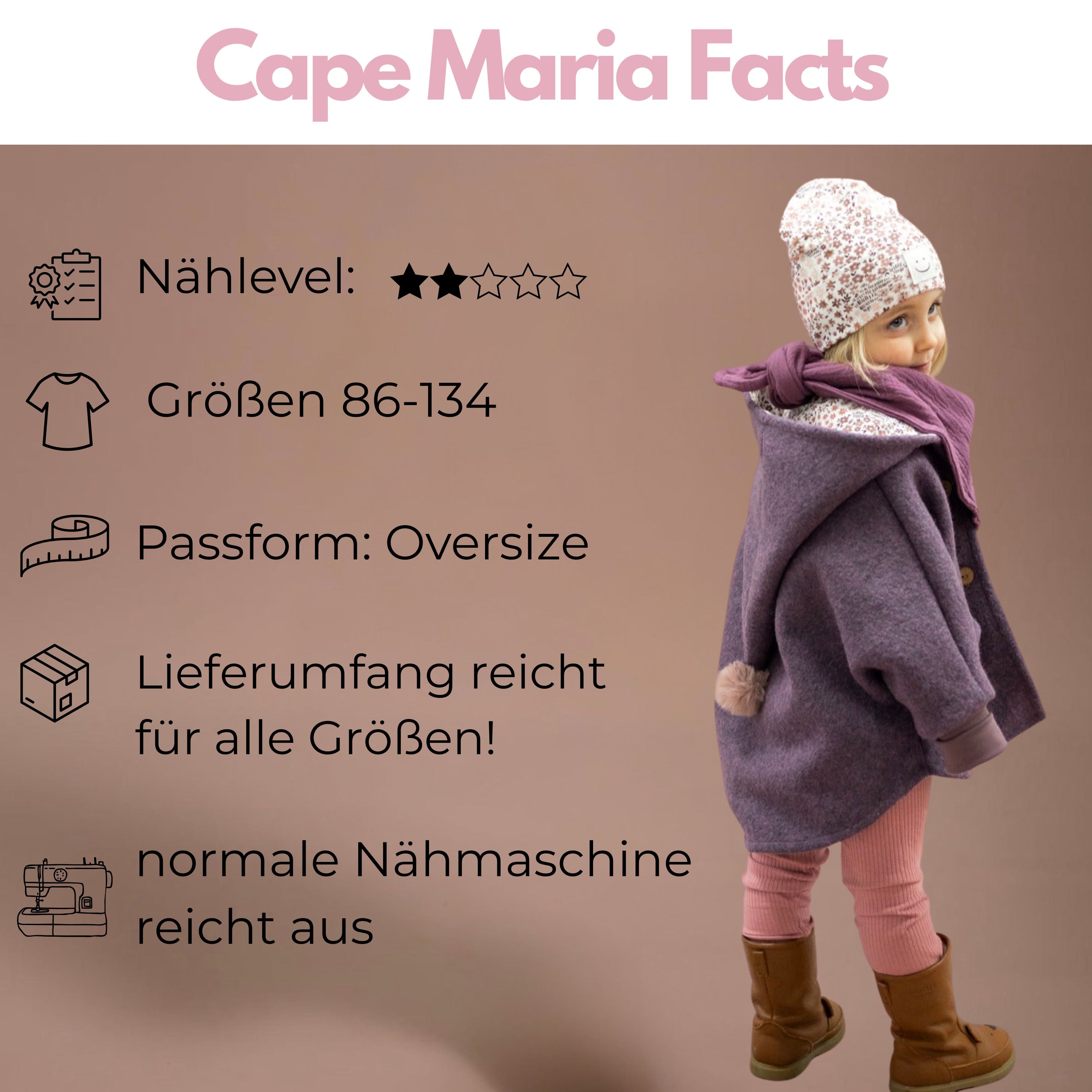 Nähpaket: Capejacke Maria DIY Box Gr. 86-134