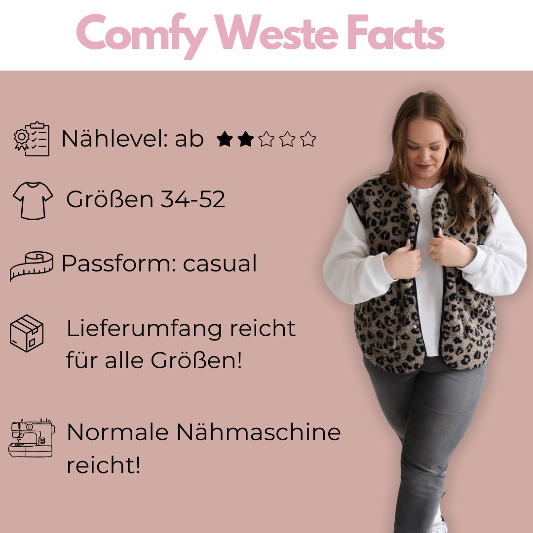 Nähpaket: Comfy Weste (Gr. 34-52)