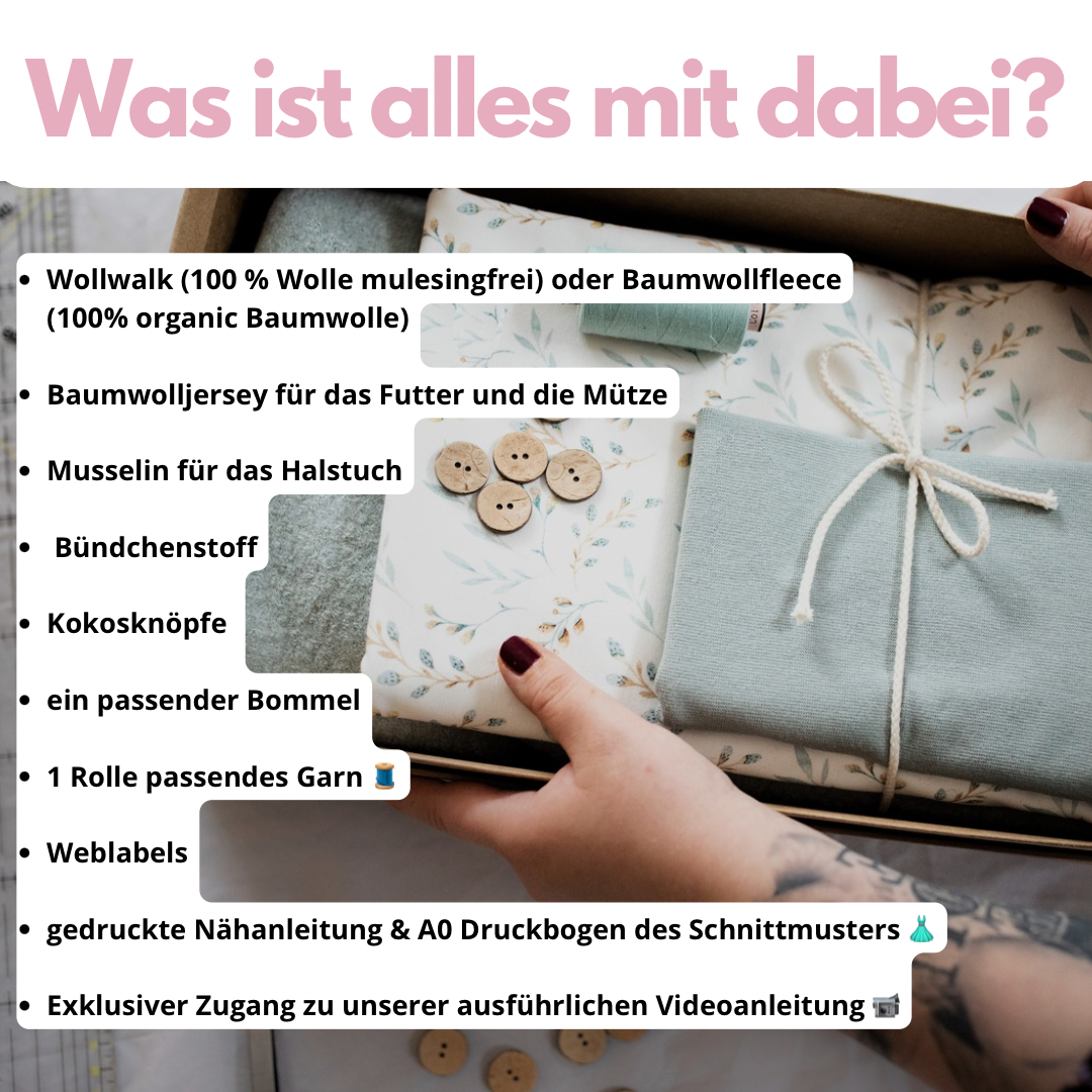 Nähpaket: Capejacke Maria DIY Box Gr. 86-134