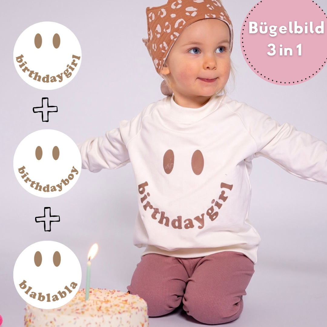 Smiley 3 in 1 Bügelbild (Kids)