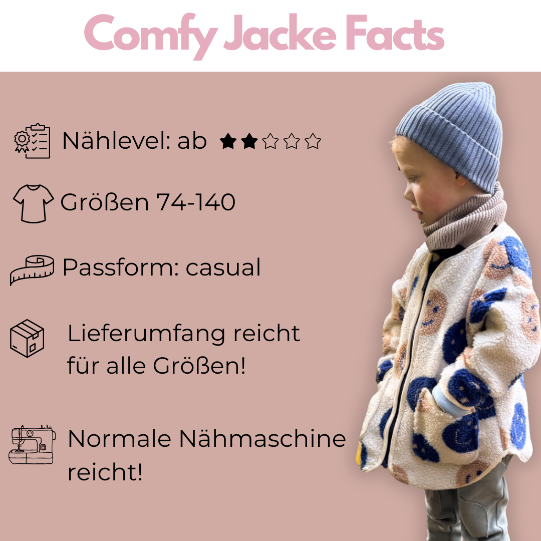 Nähpaket: Comfy Jacke Kids & Teens Gr. 74-140