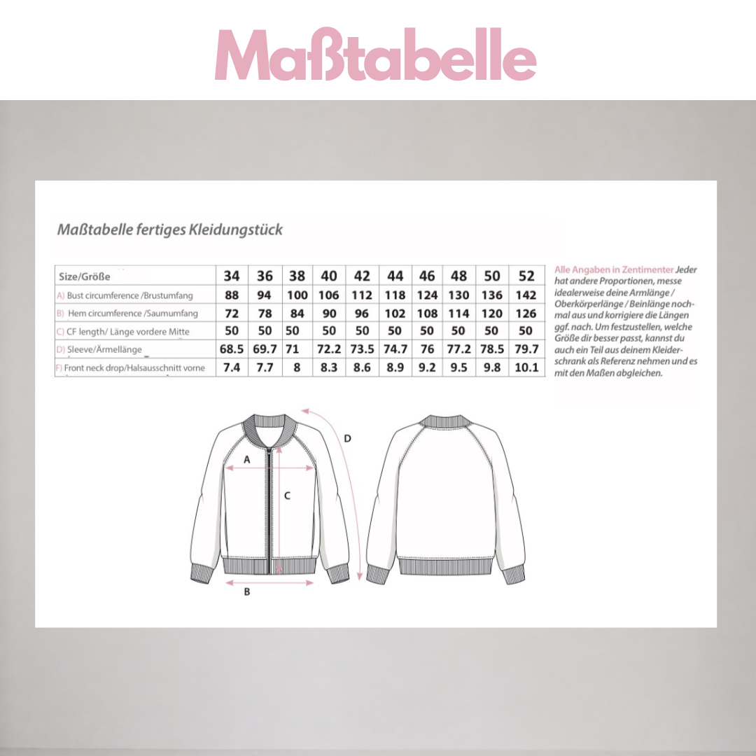 STORYSALE Nähpaket: Collegejacke Paul Gr. 34-52