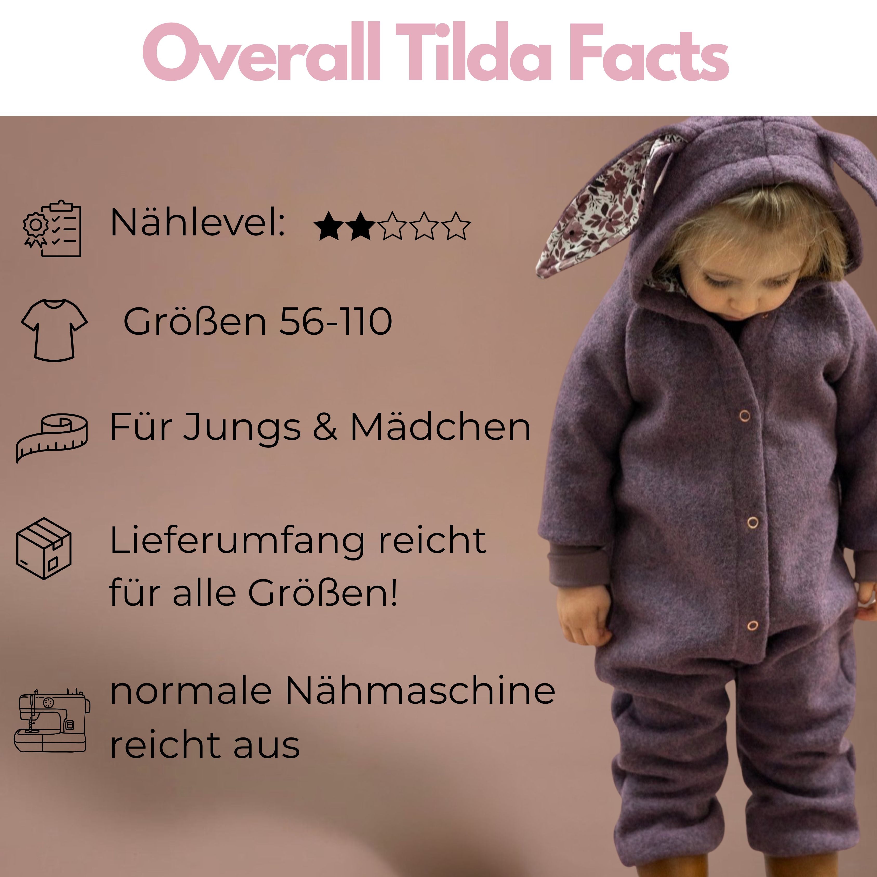 Nähpaket: Overall Tilda DIY Box Gr. 56-110