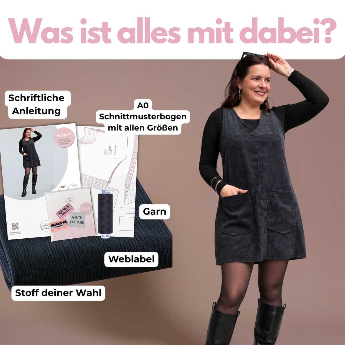 Nähpaket: OverDress Kleid (Gr. 34-52)