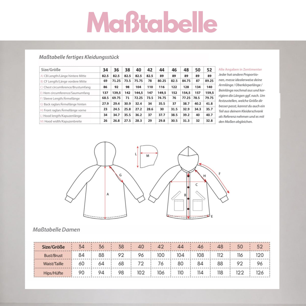 Nähanleitung: Jacke Loulu Größe 34-52
