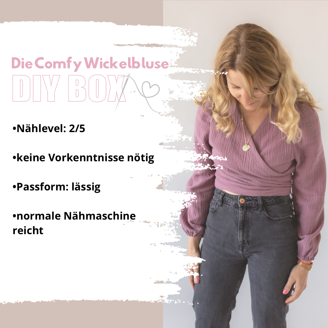 Nähpaket: Comfy Wickelbluse (Gr. 34-52)