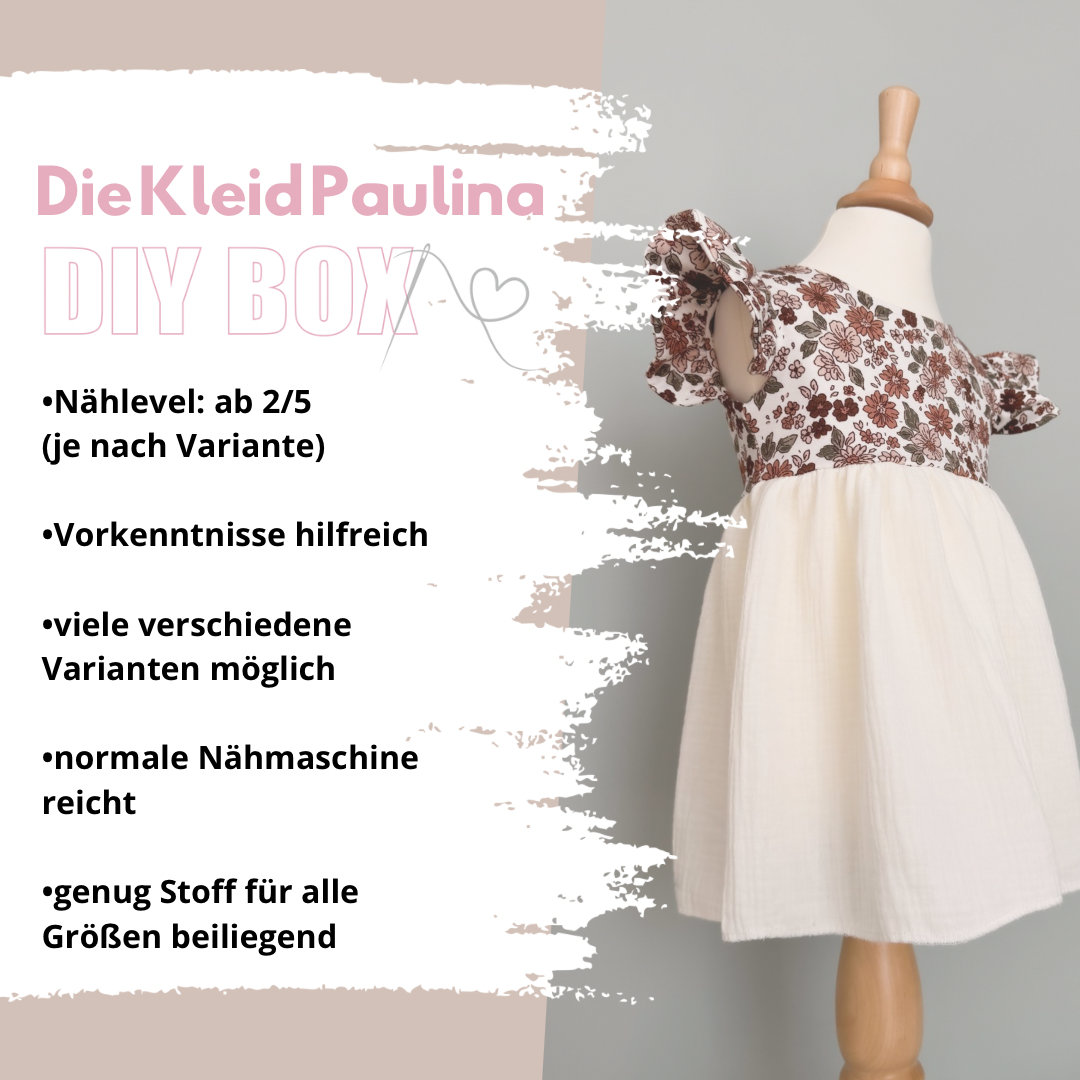 Nähpaket: Kleid Paulina DIY Box Gr. 74-134
