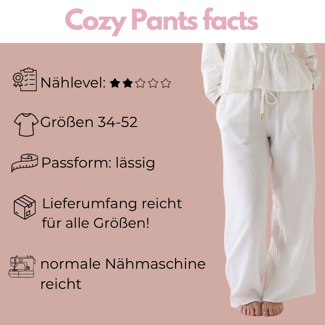 2 FÜR 1: Kurze Cozy Pants (Gr. 34-52)