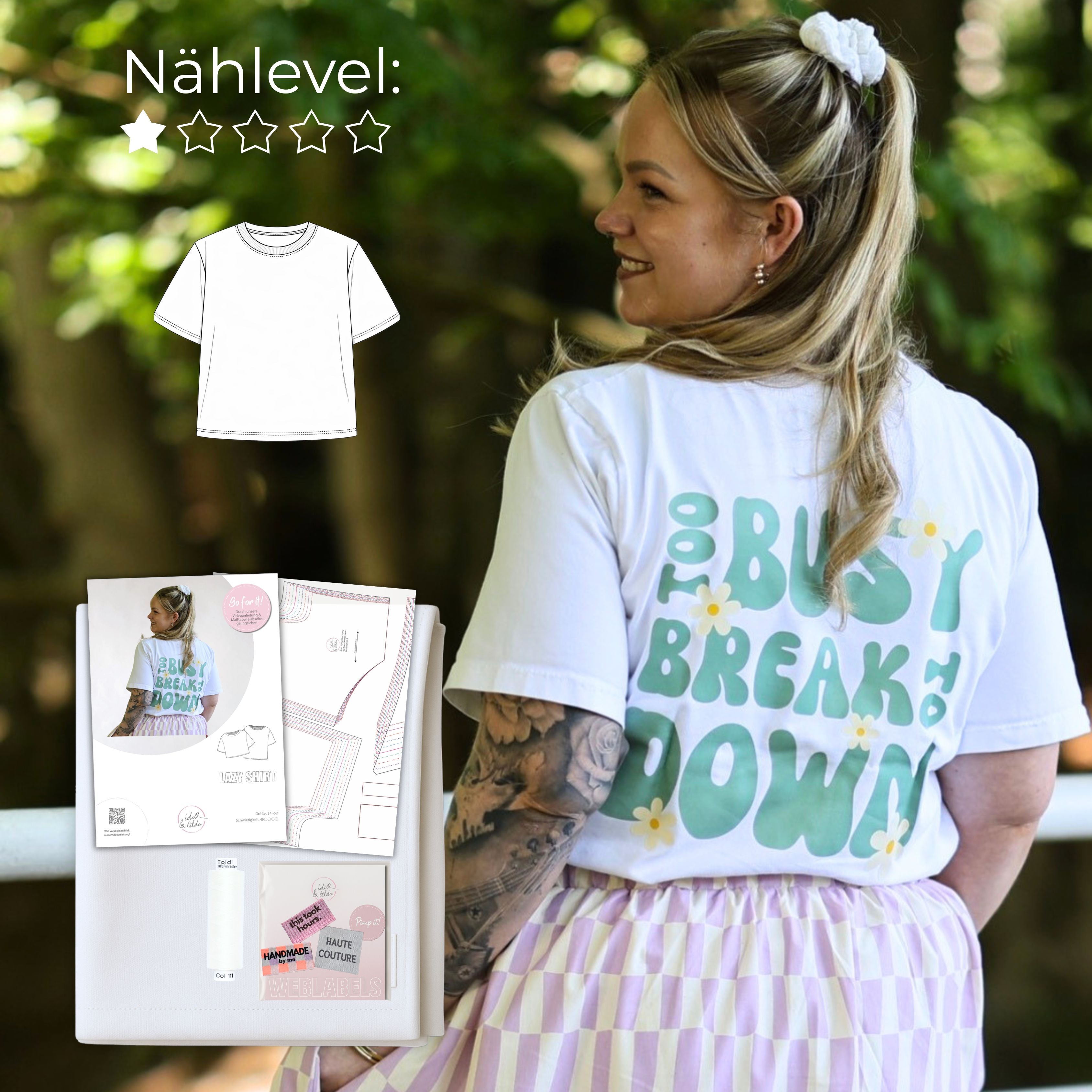 Nähpaket: Lazy Shirt aus Jersey (Gr. 34-52)