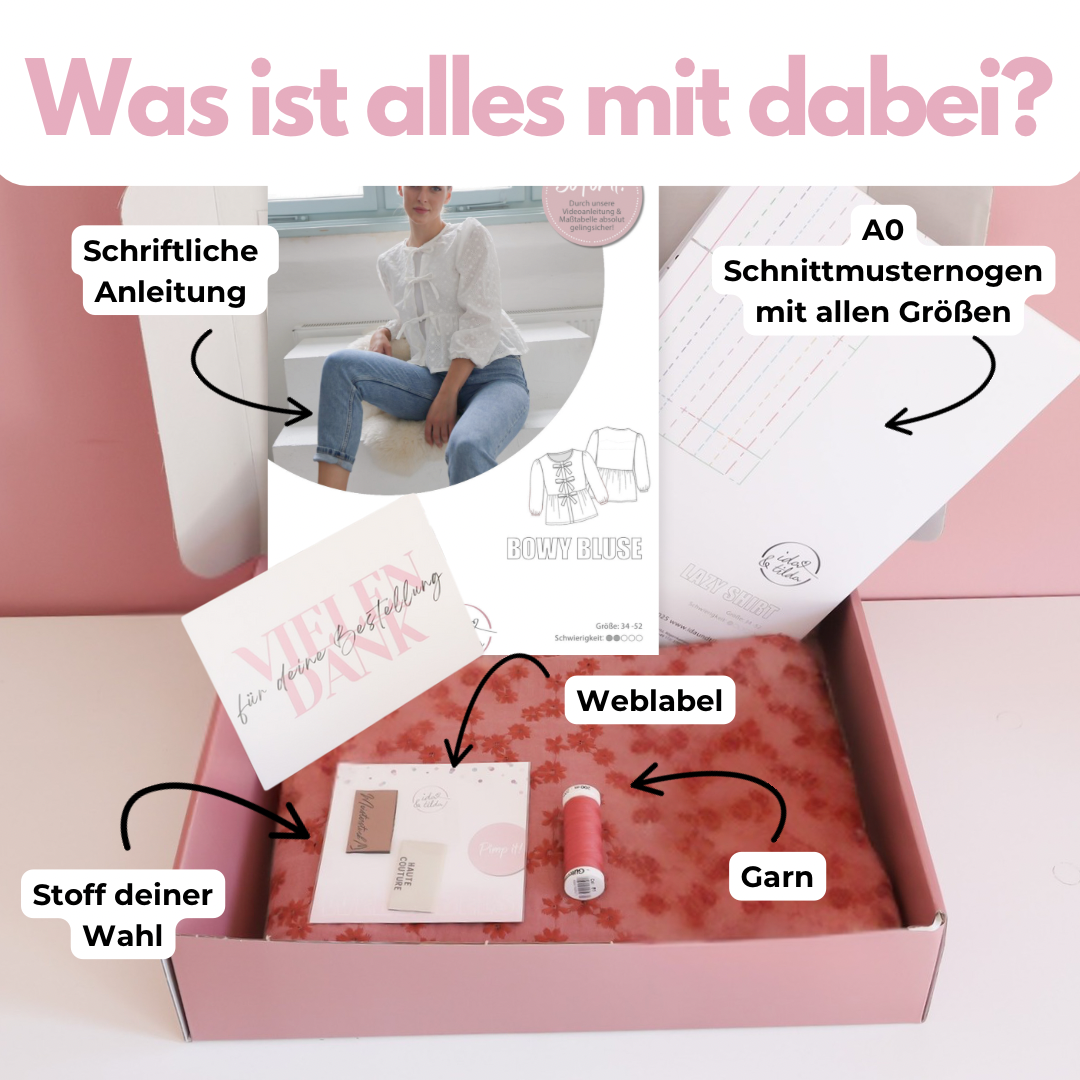 Nähpaket: Bowy Bluse (Gr. 34-52)