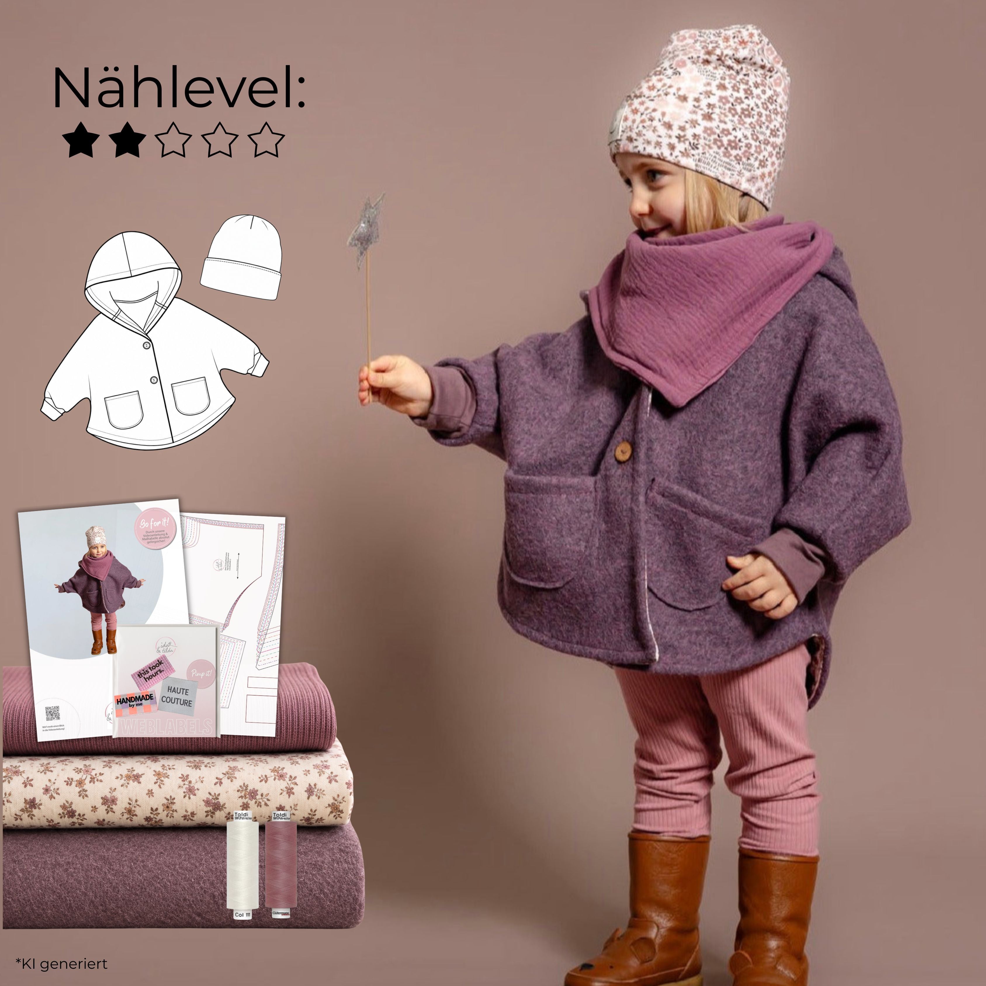 Nähpaket: Capejacke Maria DIY Box Gr. 86-134
