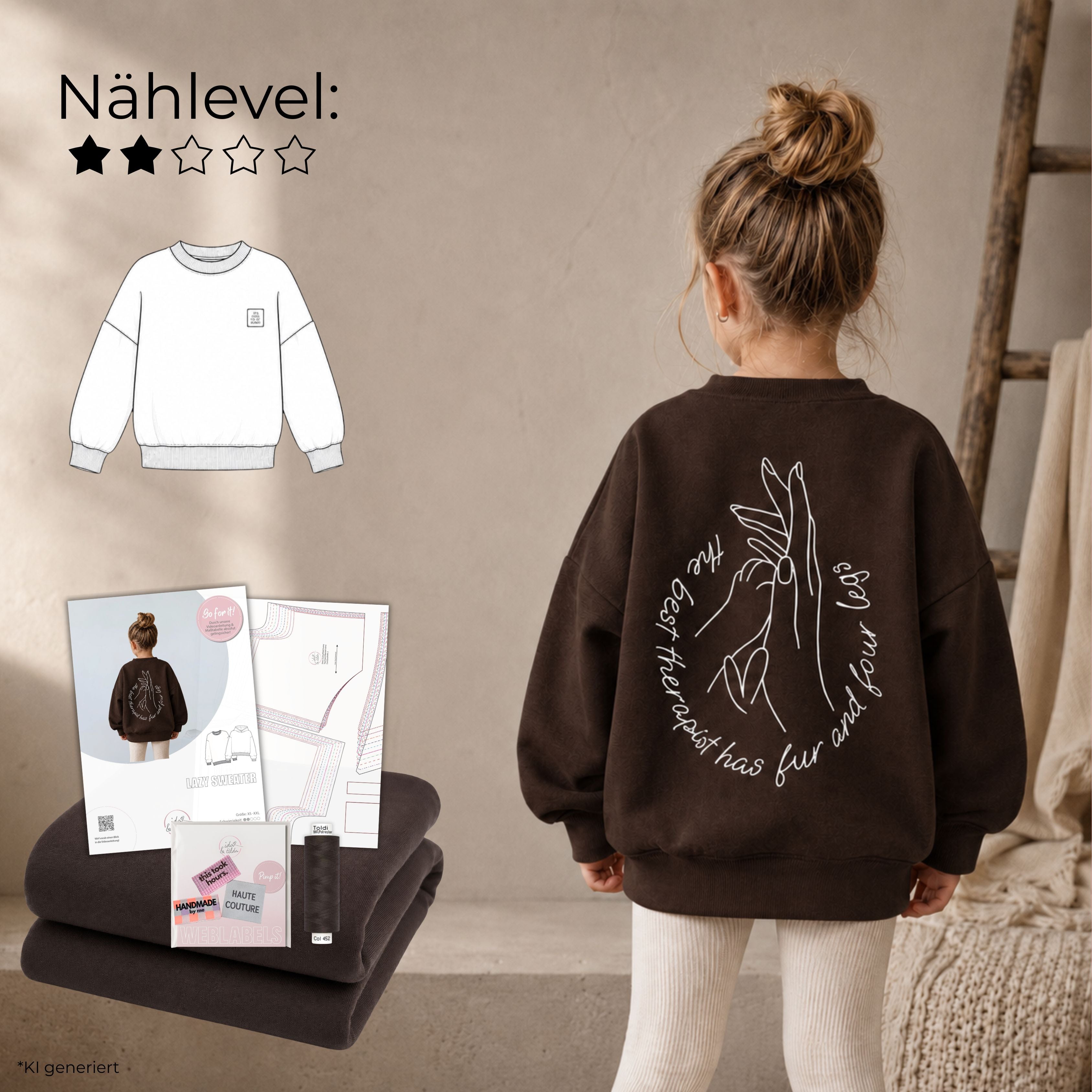Nähpaket: Lazy Sweater Gr. 62-164