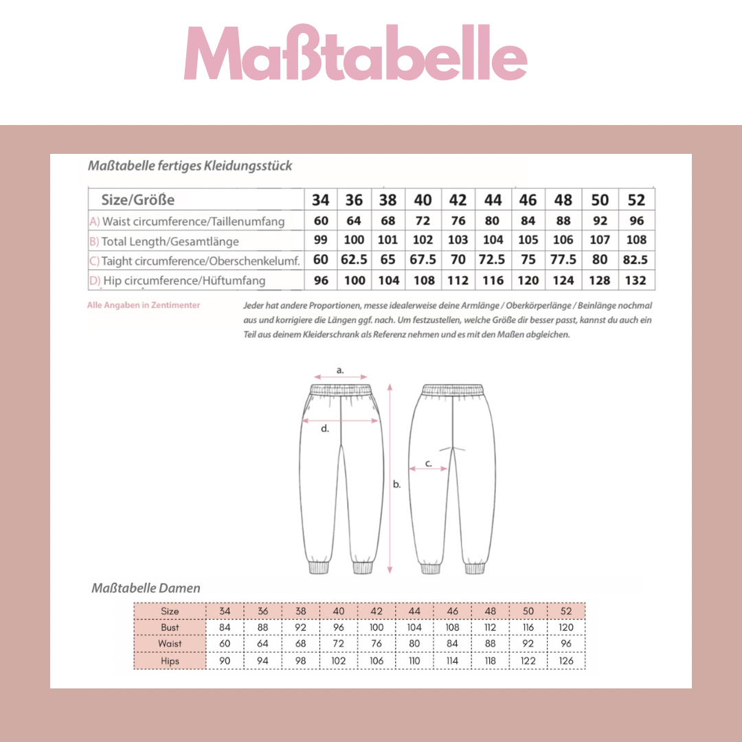 Nähanleitung: Lazy Pants Größe 34-52