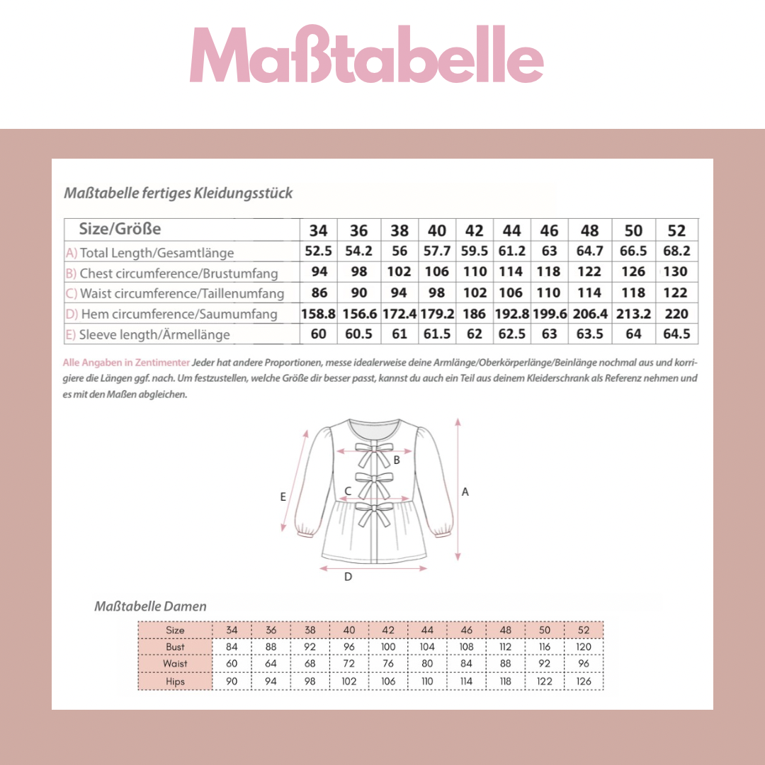 Nähpaket: Bowy Bluse (Gr. 34-52)