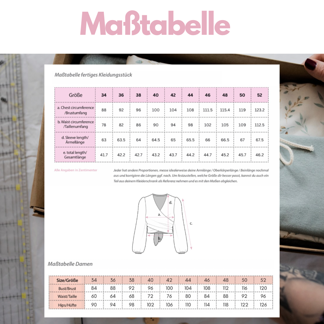 Nähanleitung: Comfy Wickelbluse Gr.34-52