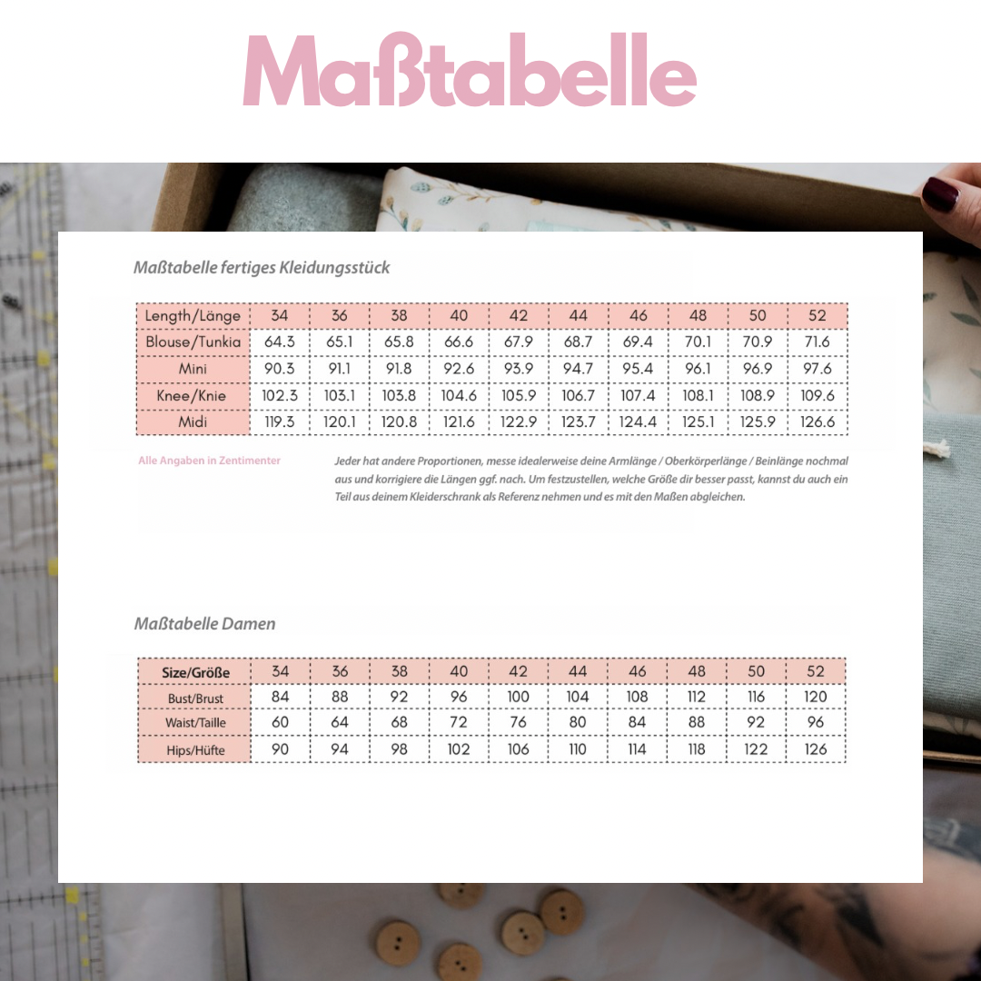 Nähanleitung: Kleid Paulina Größe 34-52