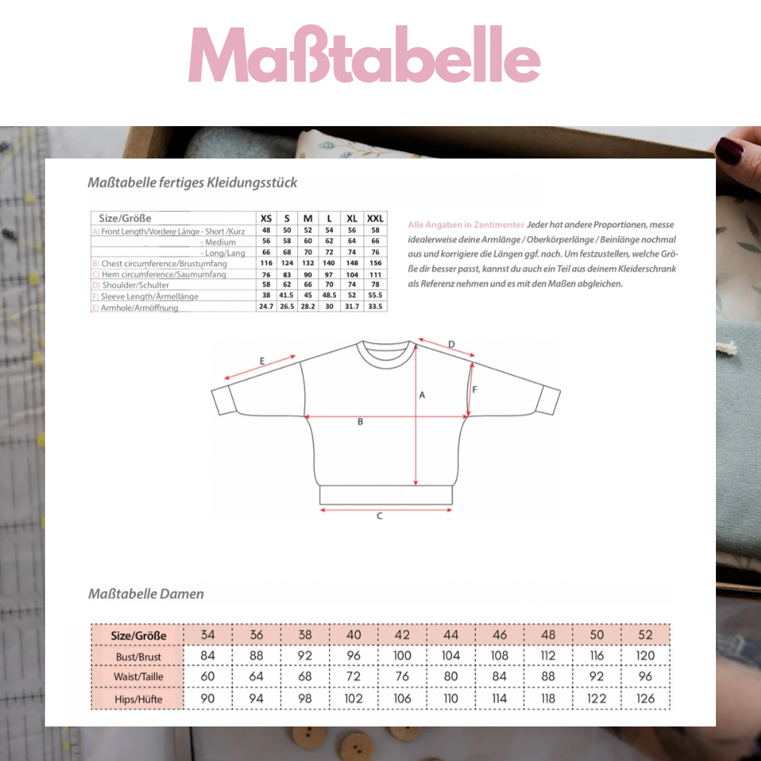 Nähpaket: Lazy Sweater Gr. XS-XXL