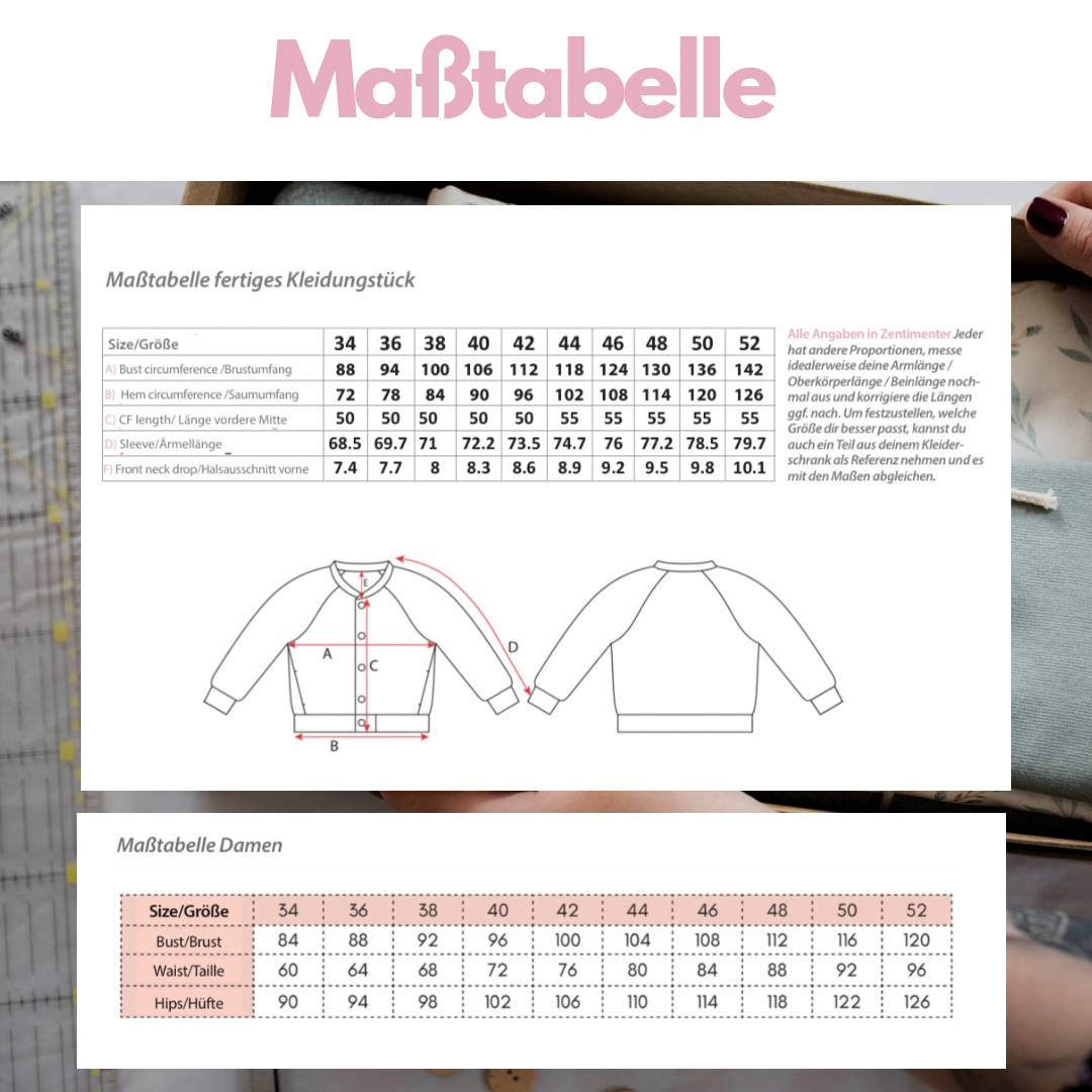 Nähanleitung: Collegejacke Paul Gr.34-52