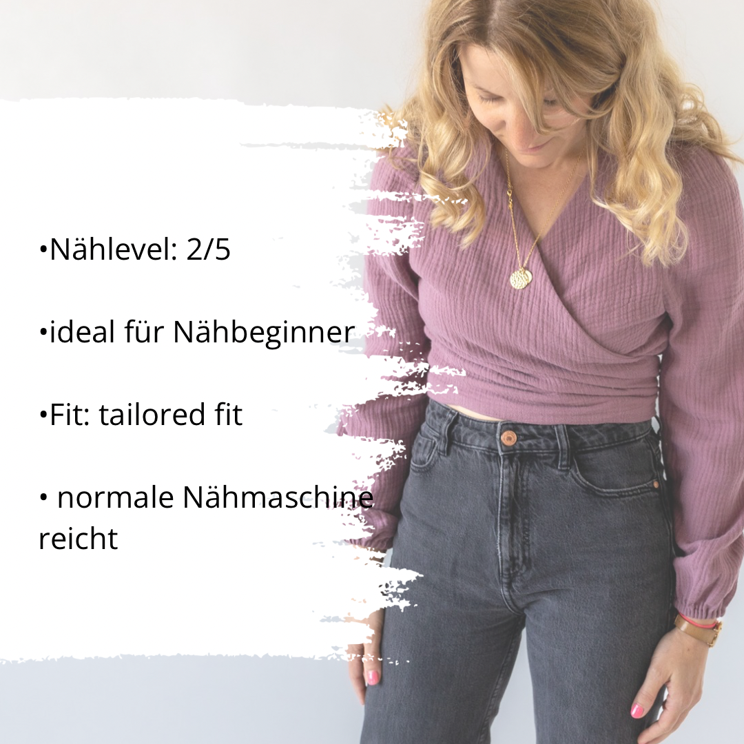 Nähanleitung: Comfy Wickelbluse Gr.34-52