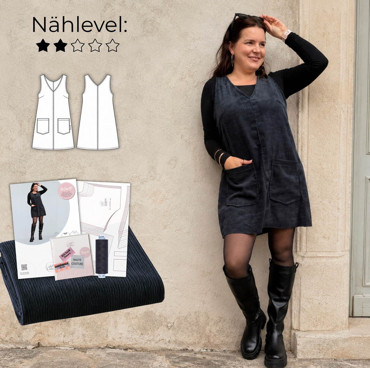 Nähpaket: OverDress Kleid (Gr. 34-52)