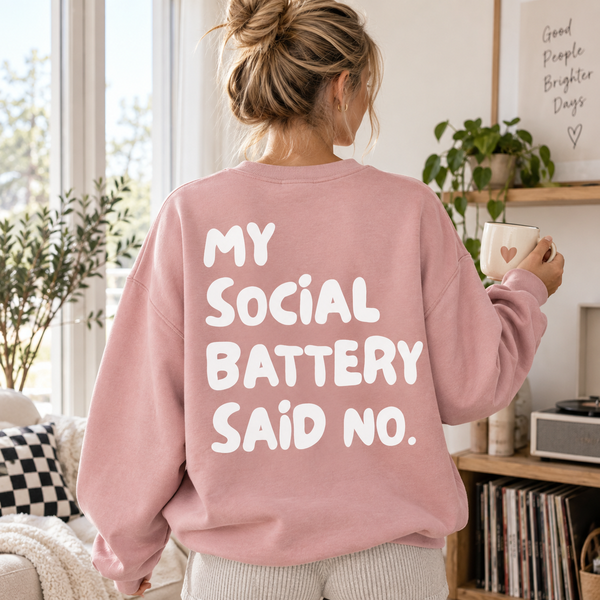 Bügelbild - My social Battery said No (mehrere Farben)