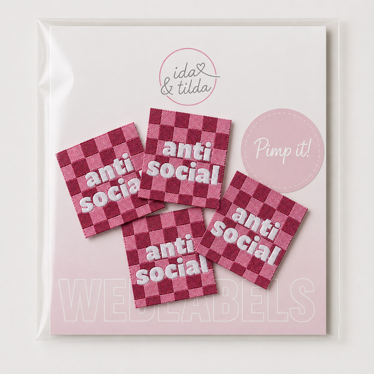 Weblabel "Anti Social" 3,5 x 3,5cm