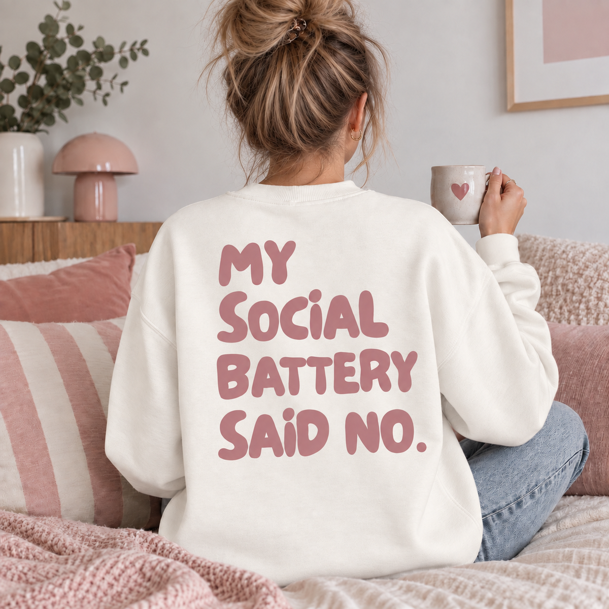 Bügelbild - My social Battery said No (mehrere Farben)