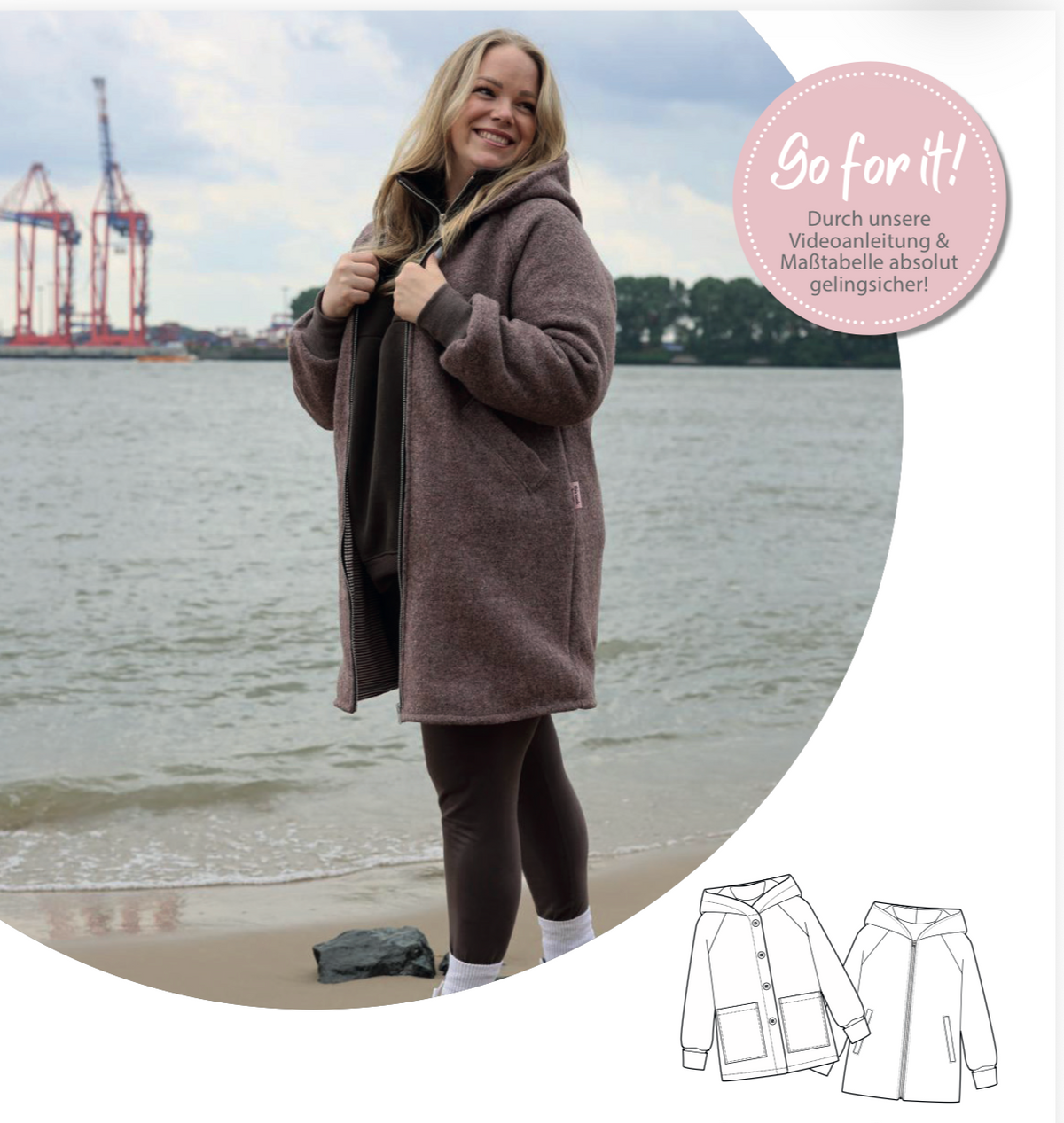 Nähanleitung: Jacke Loulu Größe 34-52