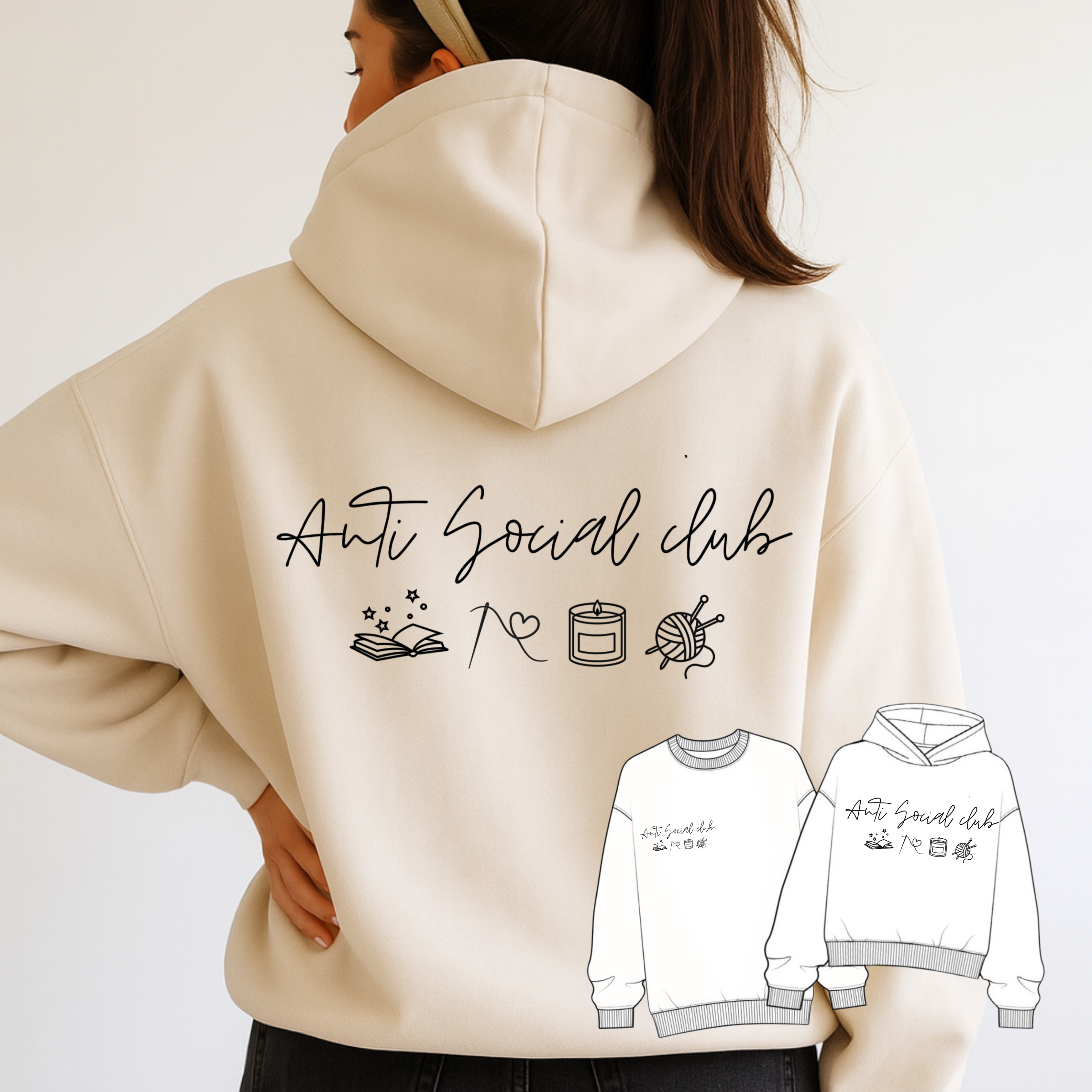 Bügelbild - Anti Social Club 2er Set