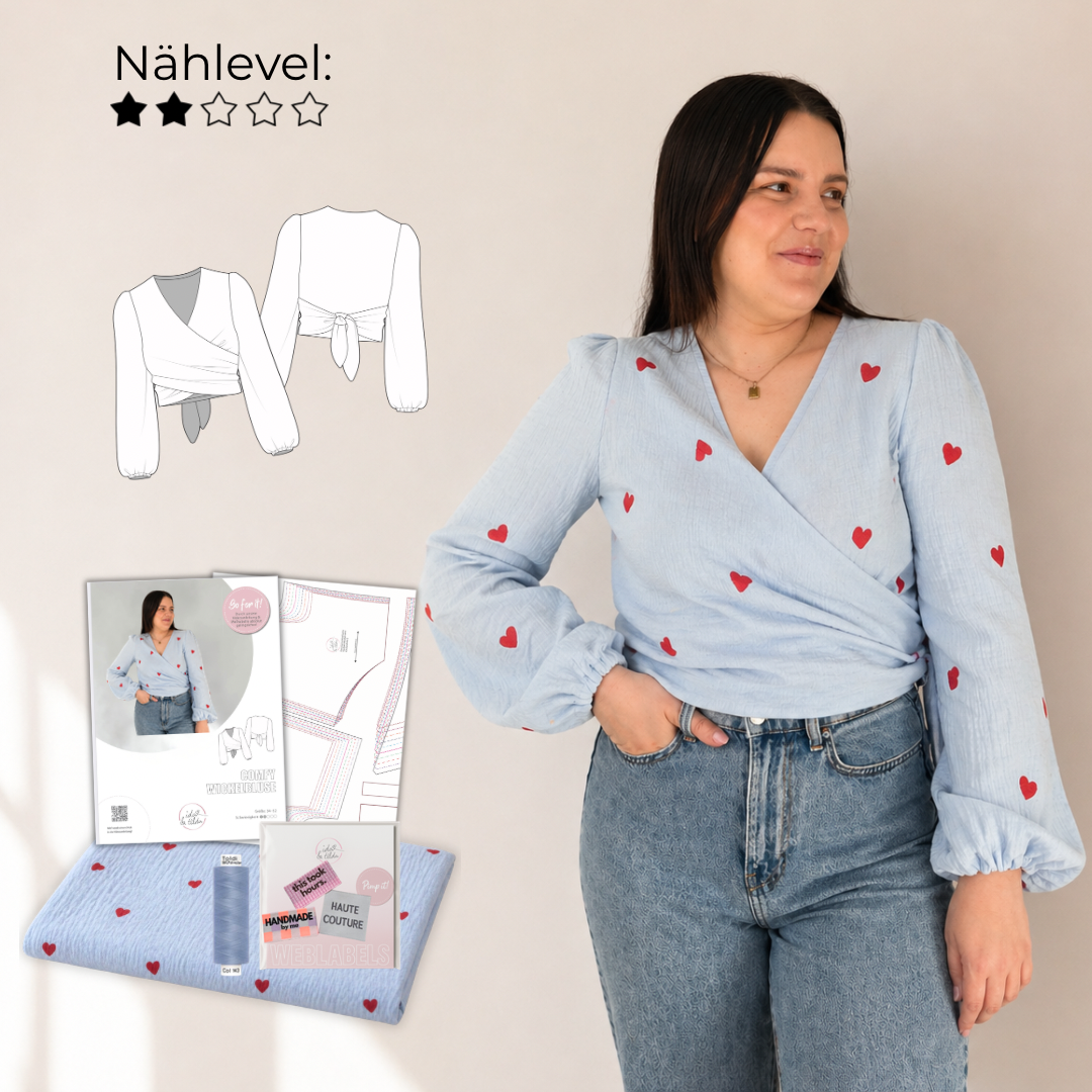 Nähpaket: Comfy Wickelbluse (Gr. 34-52)