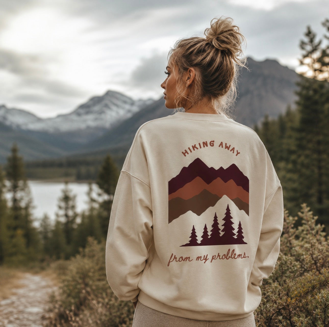 Bügelbild -Hiking away from my problems (Groß)