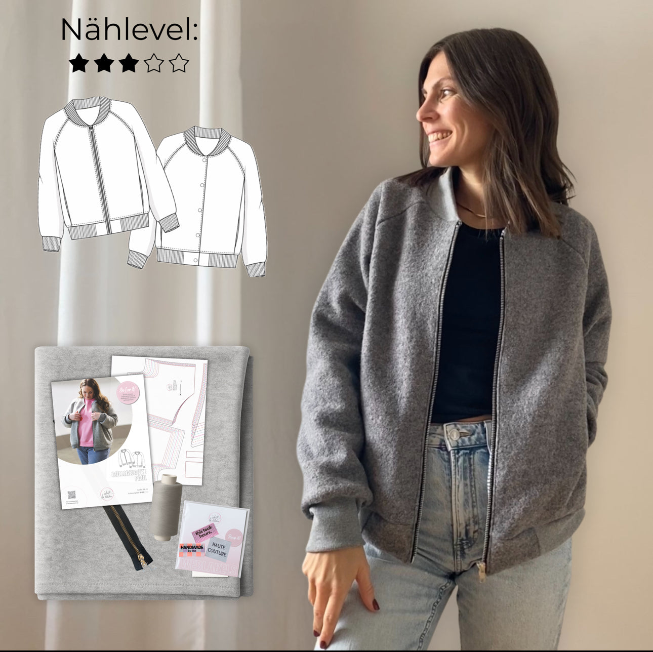 Nähpaket: Collegejacke Paul Gr. 34-52