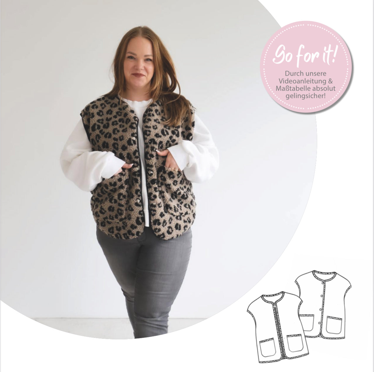 Nähanleitung: Comfy Weste Größe 34-52