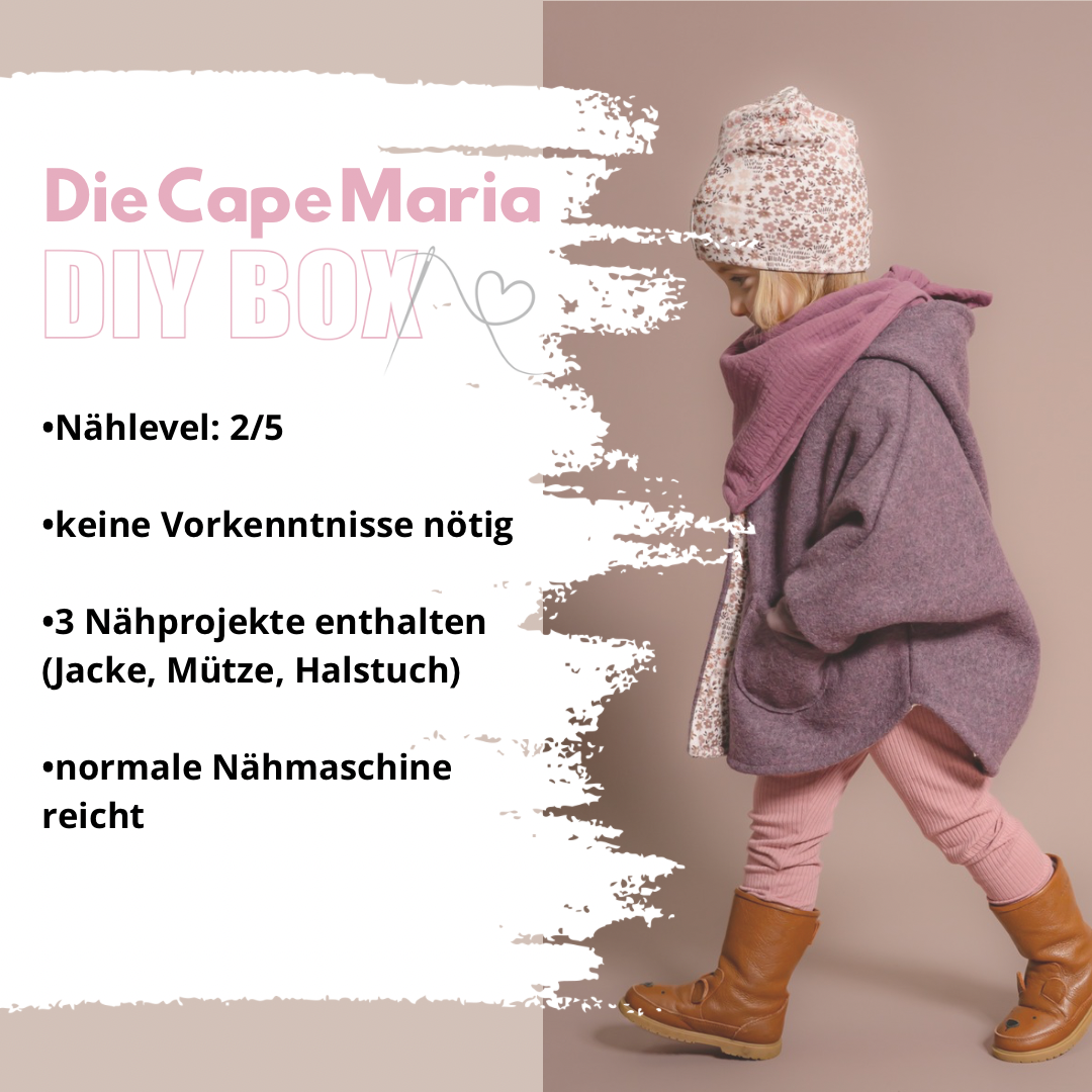 Nähpaket: Capejacke Maria DIY Box Gr. 86-134