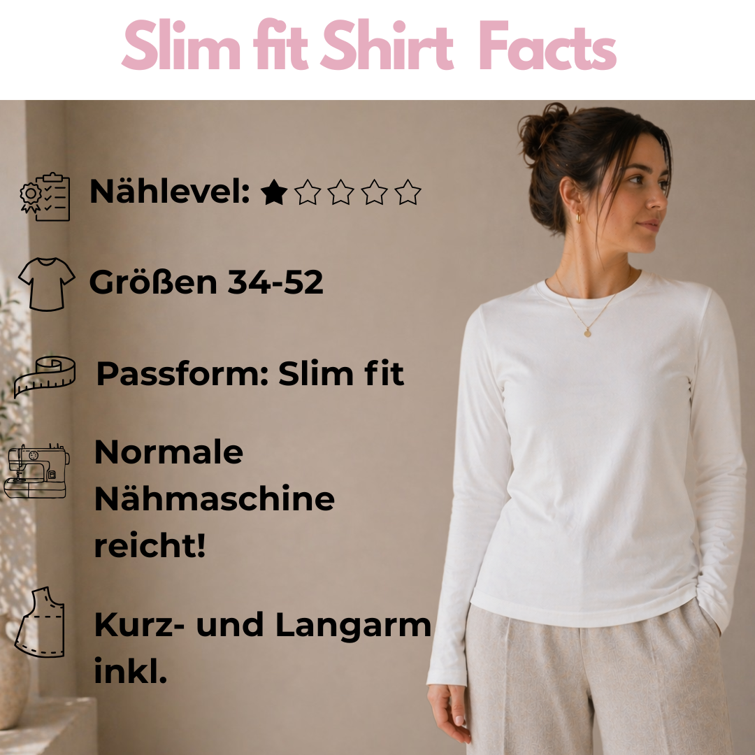 Nähanleitung: Slim Fit Shirt Gr. 34-52