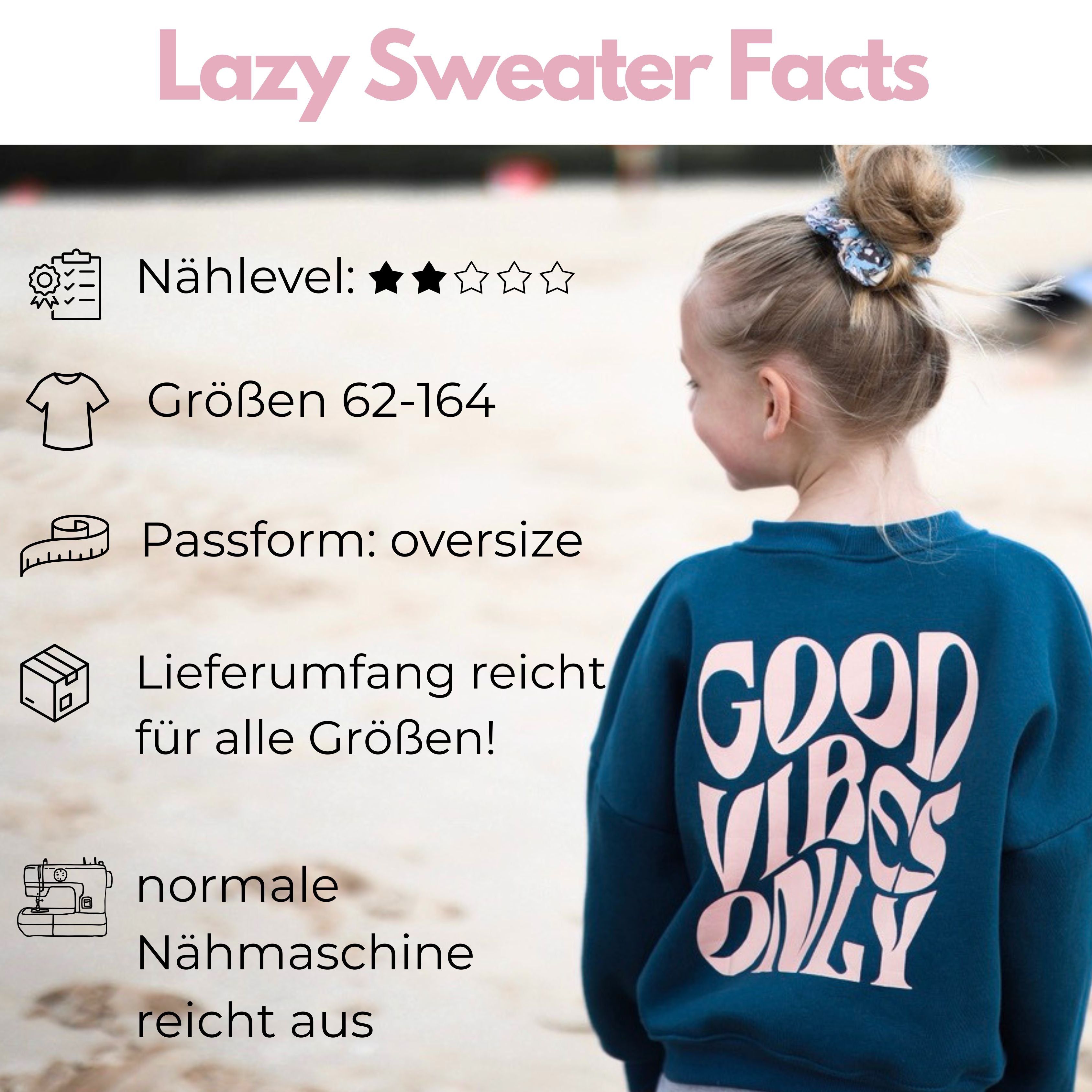 Nähpaket: Lazy Sweater Gr. 62-164
