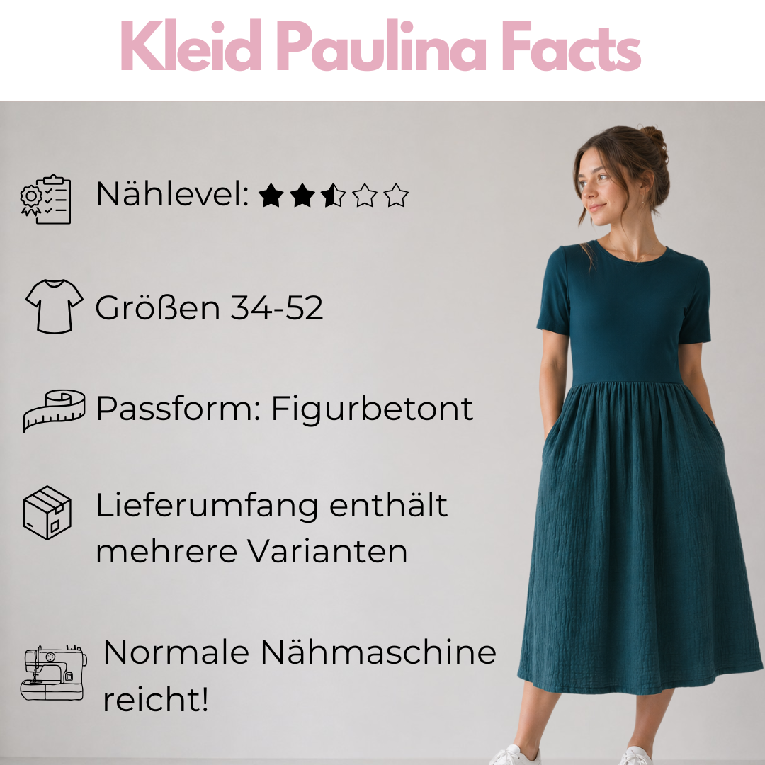 Nähanleitung: Kleid Paulina Größe 34-52