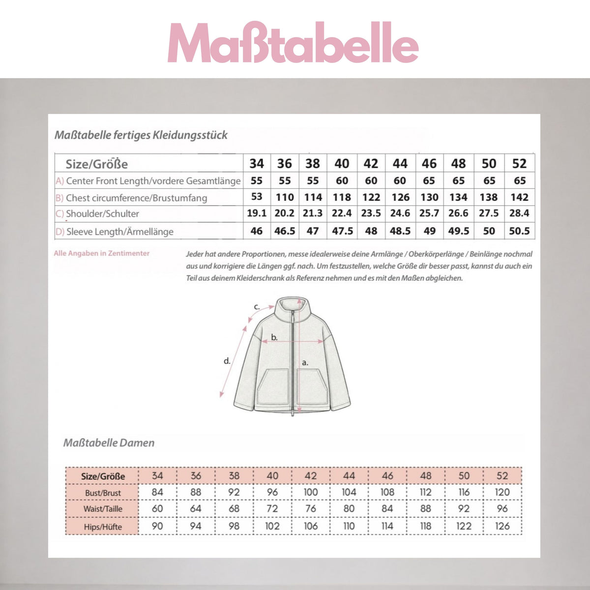 Nähanleitung: Jacke Larry  Größe 34-52